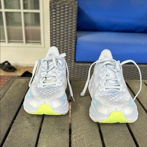 Hoka Women's Sneakers - White and Neon Yellow